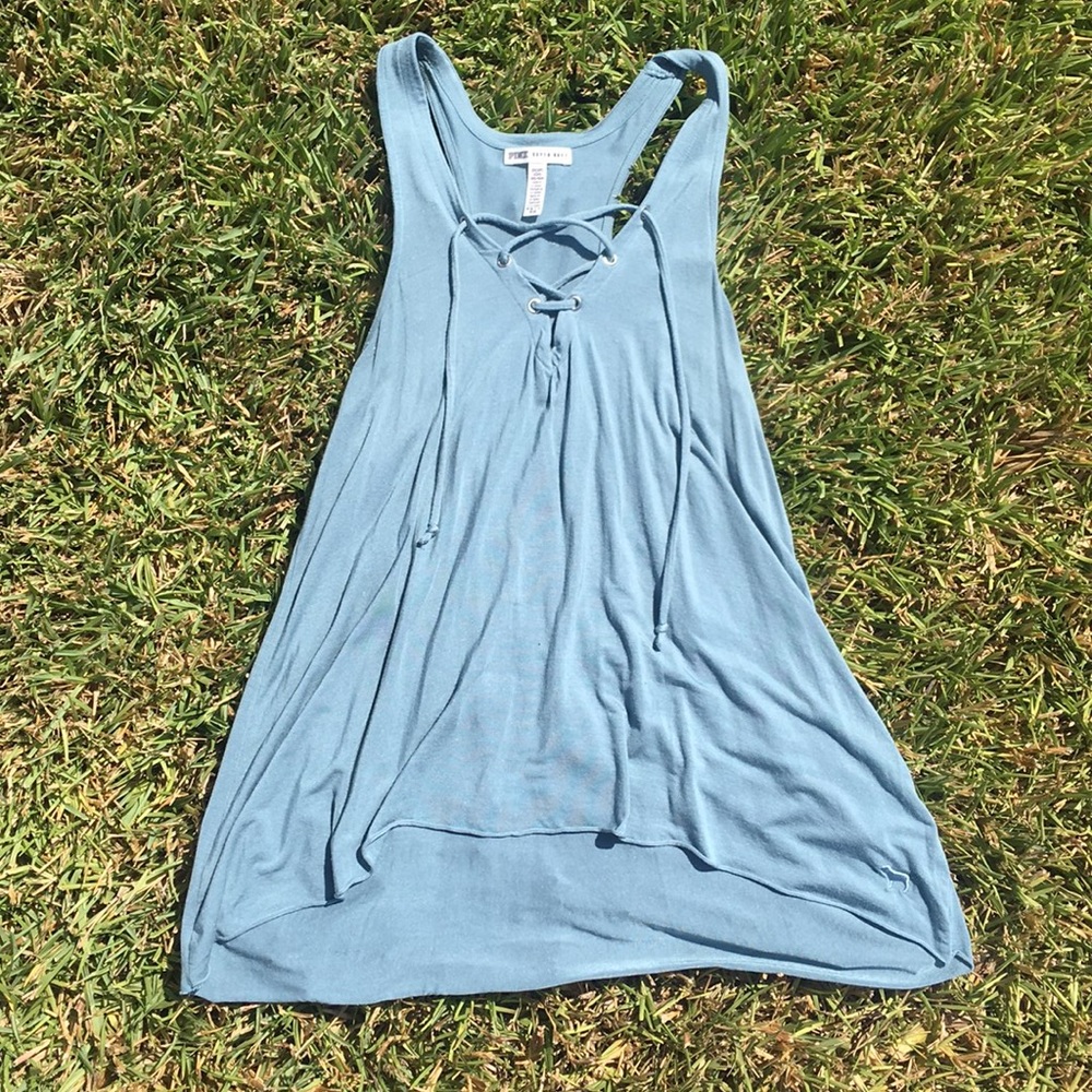 Pink Super Soft Lace Up Tank